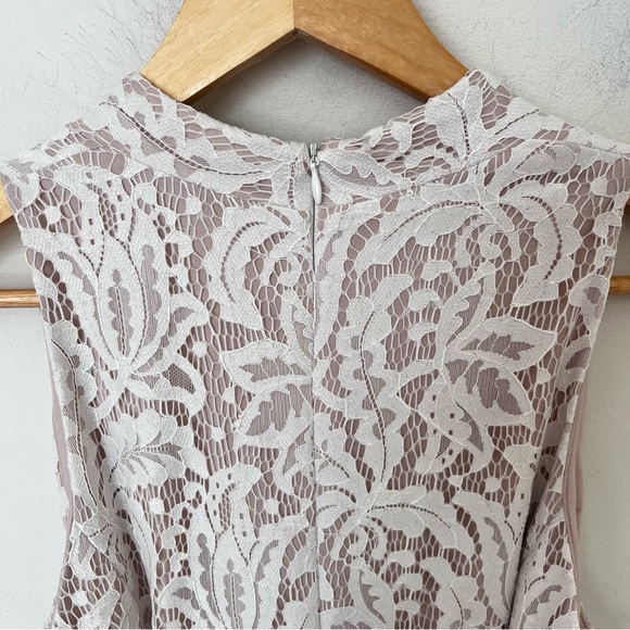 Le Château Cream Lace Midi Dress Sz 6 NWT Romantic High Low Bridal Cottagecore - Picture 9 of 13